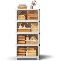 Kelvenix 4 tiers Home Rolling Storage Box in White