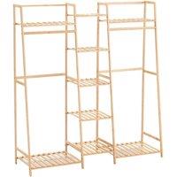 Kelvenix Natrual Rustic Wooden Clothes Rail Rack in Natural