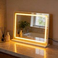 INMTFEI Hollywood Vanity Mirror with 10X USB Charging & 3-Color Light 80*60CM in White