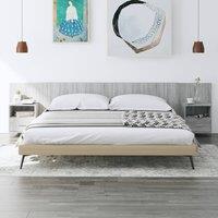 Berkfield Home Bed Headboard with Cabinets Grey Sonoma Engineered Wood