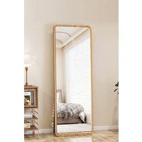 Living and Home Wood Framed Full Length Mirror in Natural