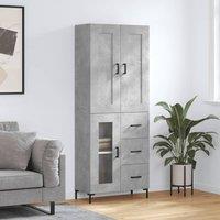 Berkfield Home Highboard Concrete Grey 69.5x34x180 cm Engineered Wood