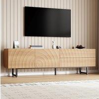 STILVORA TV Stand with 2 Doors & 2 Drawers in Natural