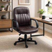 STILVORA Swivel Office Chair with Adjustable Height, Dark Brown
