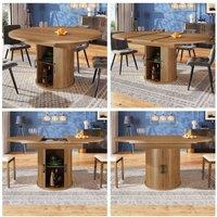 ModernLuxe Extendable 6-seater dining table with storage in Walnut