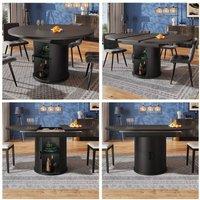 ModernLuxe Extendable 6-seater dining table with storage in Black