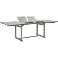Berkfield Home Garden Dining Table (160-240)x100x75 cm Solid Acacia Wood in Grey