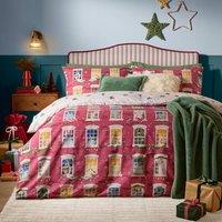 Furn Christmas Eve Reversible Duvet Cover Set in Crimson | Size: Super King