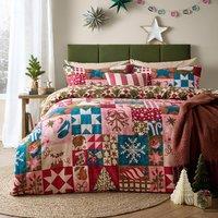 Furn Fika Reversible Festive Duvet Cover Set | Size: Super King