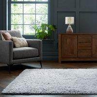 Home Republic Montana Fluffy Textured Rug in Silver | Size: 120 cm x 170 cm