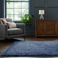 Home Republic Montana Fluffy Textured Rug in Navy | Size: 120 cm x 170 cm