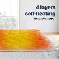 Home Republic Thermal Self Heating Mattress Topper in White | Size: Super King