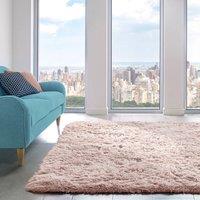 Home Republic Alaska Shaggy Anti Slip Machine Washable Rug in Pink | Size: 160 cm x 230 cm