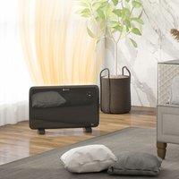 HOMCOM Electric Convector Heater, Quiet Space Heater w/ LED Display, Black