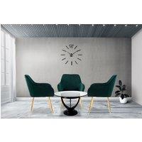 Hygrad Built to Survive Set of 2 Velvet Dining Chair Padded Seat Gold Legs Kitchen Home Office Lounge Chair in Green