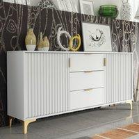 Creative Furniture Tide Crest Sideboard Gold 140cm - Modern Fluted Design in Grey or White