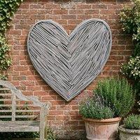 Madison & Mayfair Grey Wicker Heart Hanging Decoration