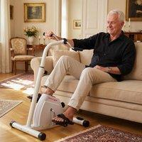 SPORTNOW Seated Pedal Exerciser with Dual Massage & LCD Display, White