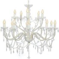 Berkfield Home Chandelier 2-layer White 15 x E14 Bulbs