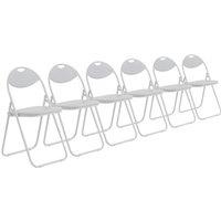Havendro 6x Padded Folding Chairs Easy Store Metal Frame Office Bedroom White