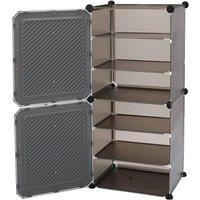 Ventryn Dustproof Large Shoe Rack Shoe Storage Cabinet Shelf Unit Door in Grey | Size: Small