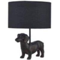 Havendro Dachshund Dog Table Lamp Bedside Light Retro Animal Bedroom Light in Black