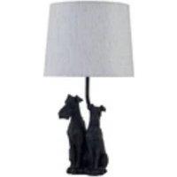 Havendro Dogs Table Lamp Bedside Light Retro Animal Bedroom Light in Black