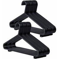 NESTLUNE 150 Hangers Strong Black Plastic Hangers Adult Coat Hanger | Size: 100 cm x 15 cm