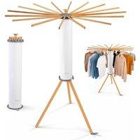 FORGEVIO Drying Rack Clothes Airer 16 Wooden Rod Arms Laundry