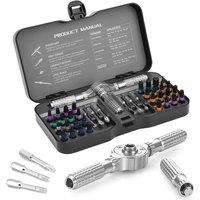 Ventryn 40 in 1 Magnetic Screwdriver Set Multi Bit Ratchet Screwdriver Kit in Silver
