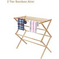 PAWNORA Bamboo Clothes Airer 2 tier in Natural