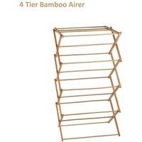PAWNORA Bamboo Clothes Airer 4Tier in Natural
