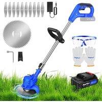 Kelvenix Grass Trimmer w/ 1 Battery Cordless Strimmer Grass Trimmer Tree Cutter in Blue | Size: 100g
