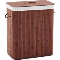 KORVIXA Brown - Rectangle Bamboo Laundry Basket with Lid | Size: 100 cm x 100 cm