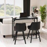 EONLION Bar Table Breakfast Dining Coffee Table in Black | Size: 100 cm