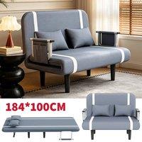 EONLION Double Fabric Sofa Bed Sleeper Couch Sofabed in Grey | Size: 100 cm