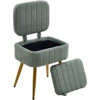 EONLION Storage Dressing Table Stool Foldable Bedroom Seat in Green | Size: 0.5m x 1m