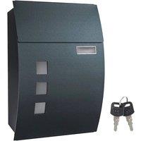 PAWNORA Wall Mounted Letter Post Box in Black