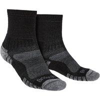 Bridgedale Men's Hiking Lightweight Merino Wool Performance 3/4 Crew Socks in Black | Size: 9-11