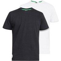 Duke Clothing Men's D555 Fenton Kingsize T-Shirt Pack of 2 in Black | Size: 6XL