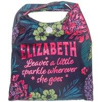 History & Heraldry Women's Personalised Sparkle Shopper Bag - Over 80 Names - Elizabeth in Blue