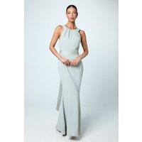 Coast Women's Halter Neck Satin Bridesmaid Dress with Tie Back Detail in Sage | Size: 12