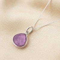 Harfi Women's Alexandrite Colour Changing June Birthstone Necklace in Silver | Size: 18 inches