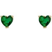 Latelita Women's Asscher Cut Heart Stud Earrings Gold Emerald in Green