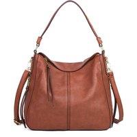 Woodland Leathers Women's Hobo Shoulder Bag in Tan