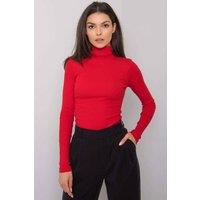 Love Lace Women's One Color Fitted Long Sleeve Turtleneck Style 173403 in Red | Size: Large/XL