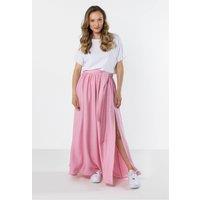 Love Lace Women's Flowy High Waist Maxi Skirt with Tie in Pink | Size: Medium