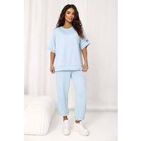 Love Lace Women's Paris Style Viscose Elastane Tracksuit Set in Blue | Size: Large/XL