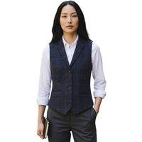 Infinity Leather Women's Tailored Fit Tweed Waistcoat Formal Vest - TPSTZ-7 in Navy | Size: 10