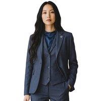 Infinity Leather Women's Three Piece Check Tailored Tweed Suit - TPW5 in Navy | Size: 12